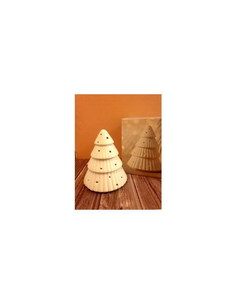 Brûle parfum sapin de Noël blanc