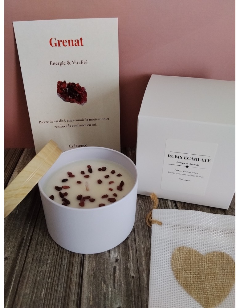 Bougie Lithothérapie Rubis écarlate