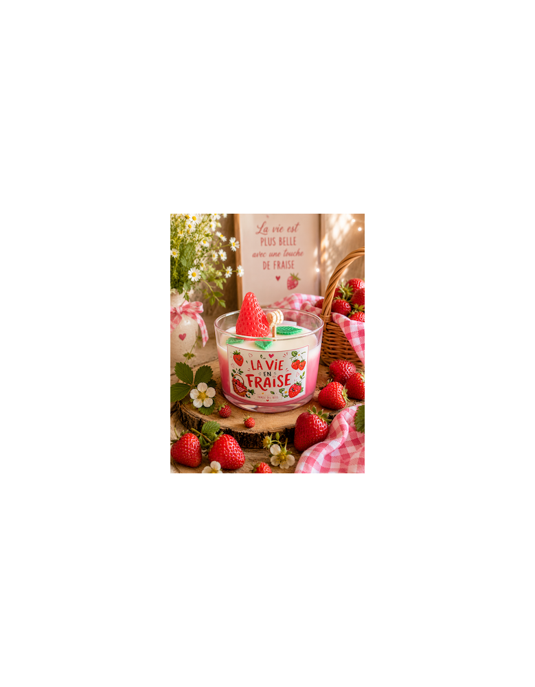 Bougie La vie en Fraise