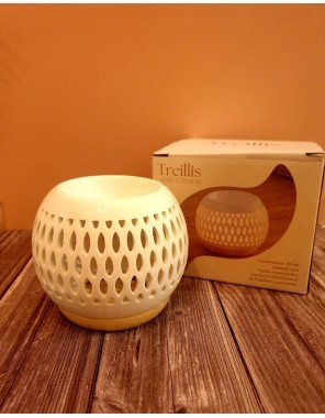 Brûle parfum treillis blanc