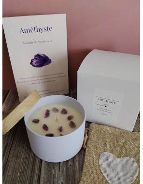 Bougie Lithothérapie Améthyste