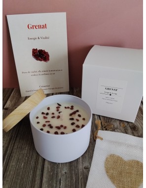 Bougie Lithothérapie Grenat