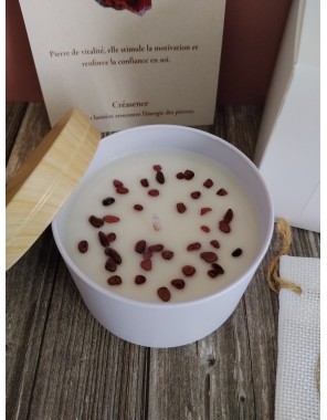Bougie Lithothérapie Grenat